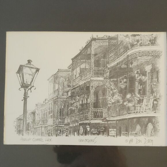 VINTAGE 1976 Don Davey Signed Prints/Sketches Steamer Natchez & New Orleans St - Picture 4 of 7